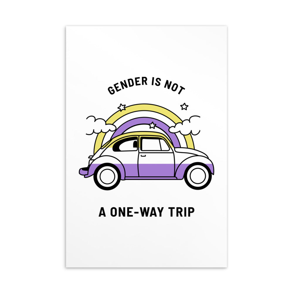 Gender Is Not A One-Way Trip Postcard