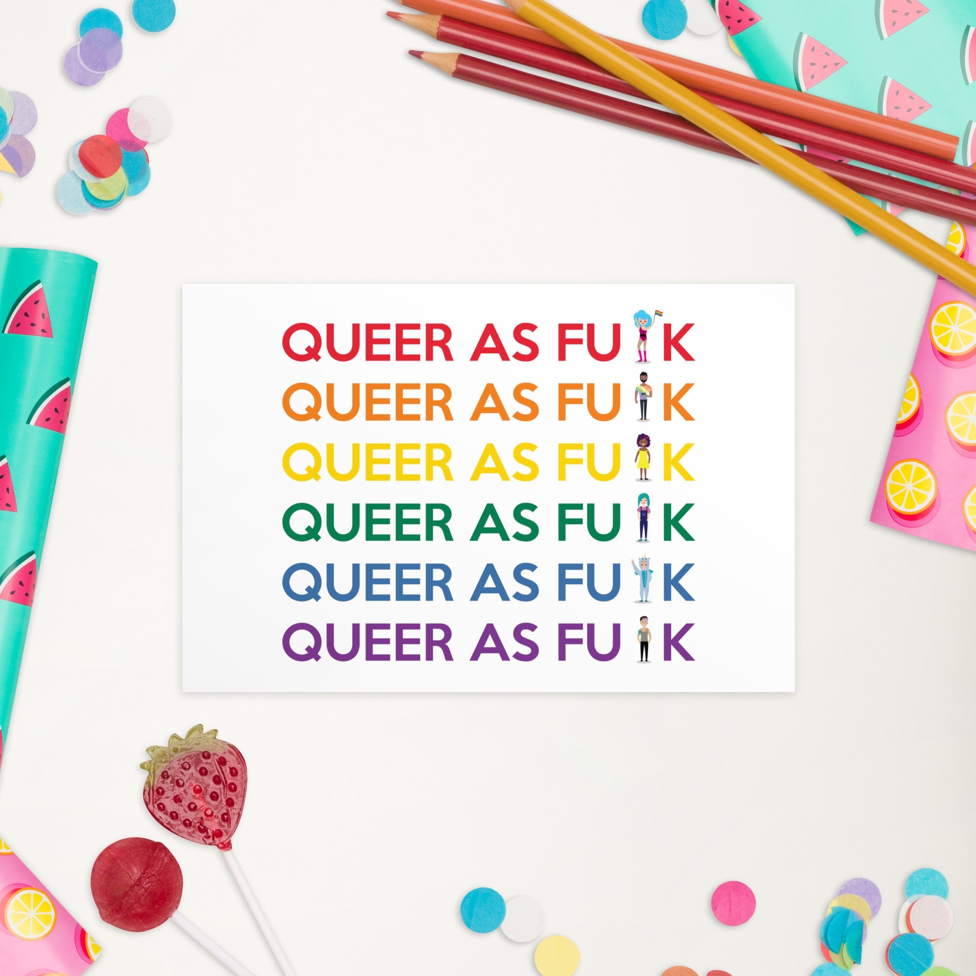 Queer As Fu#k Postcard