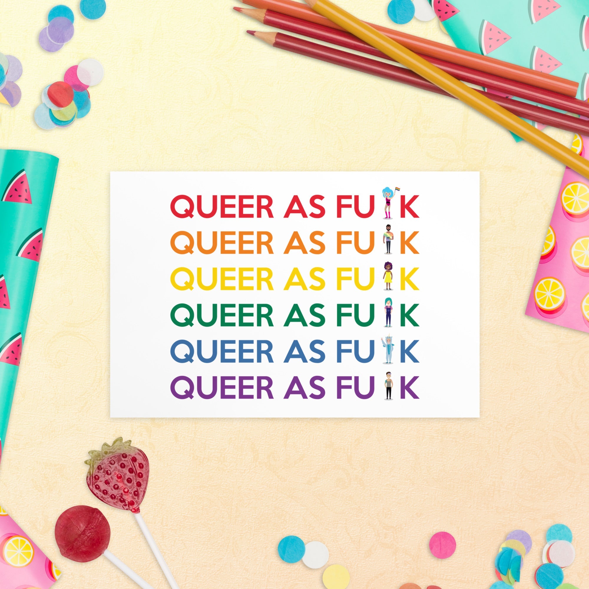 Queer As Fu#k Postcard