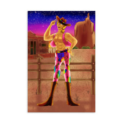 Gay Cowboy At Sunset Postcard