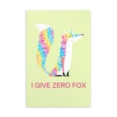 I Give Zero Fox Glitter Postcard