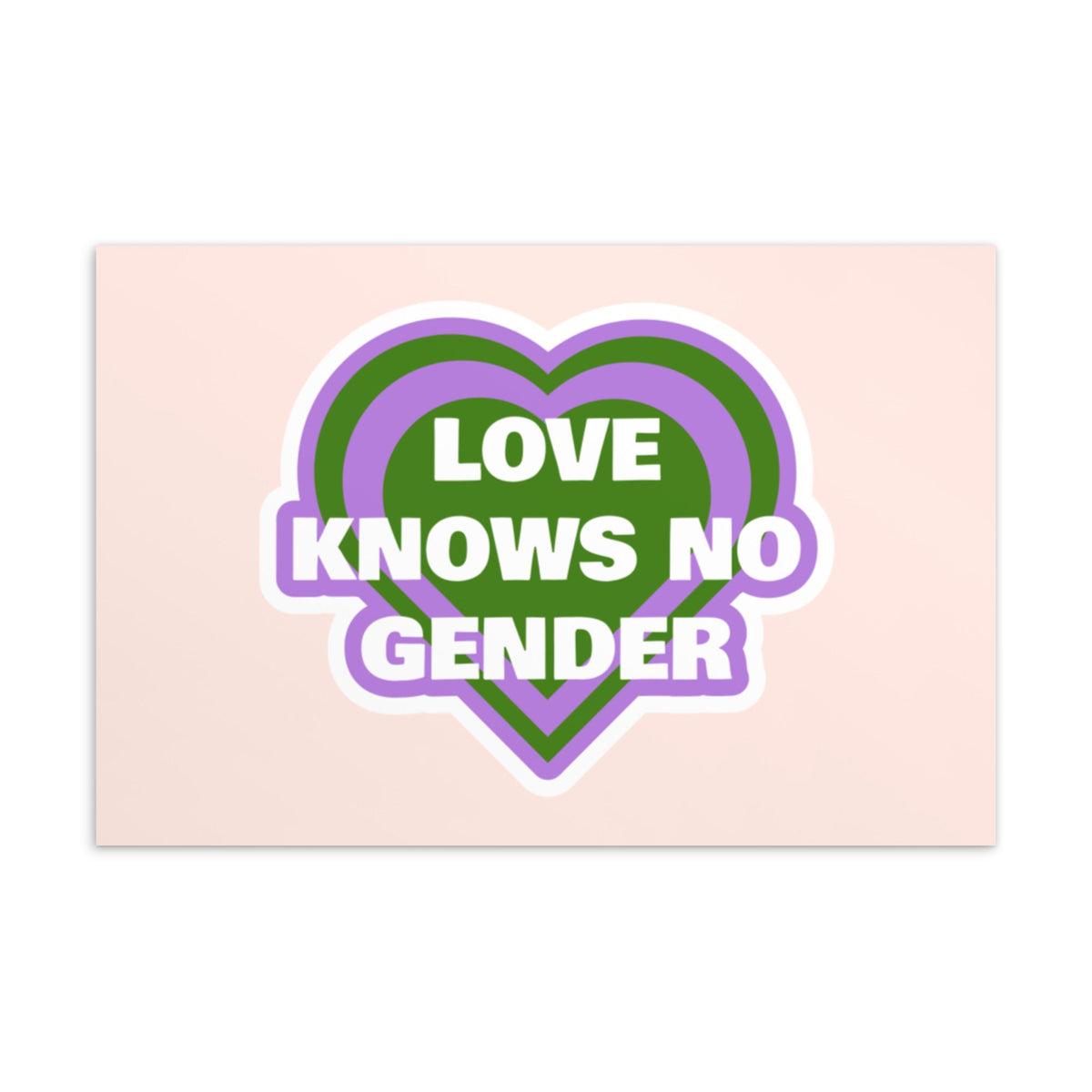 Love Knows No Gender Genderqueer Postcard