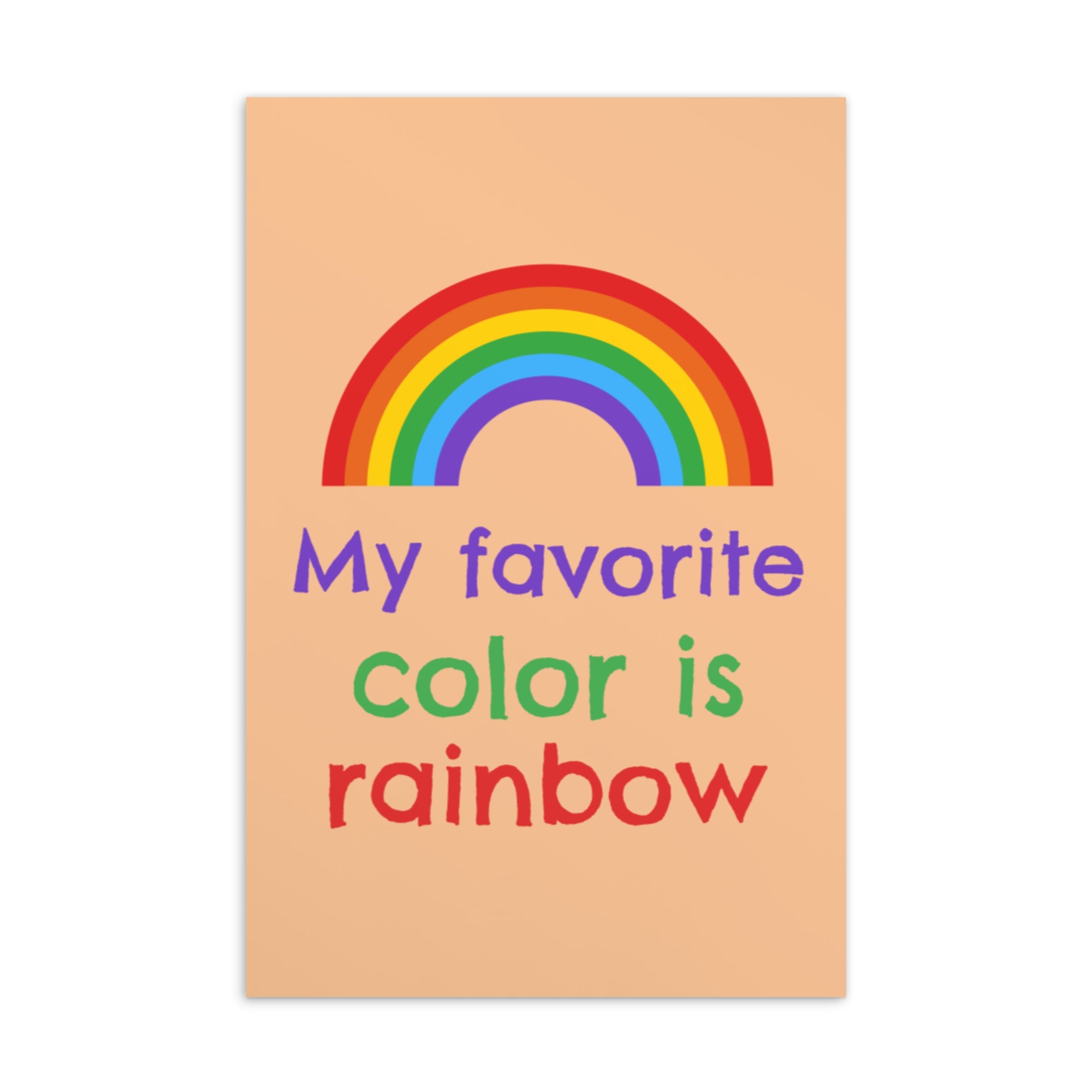 My Favourite Color Is Rainbow Postcard