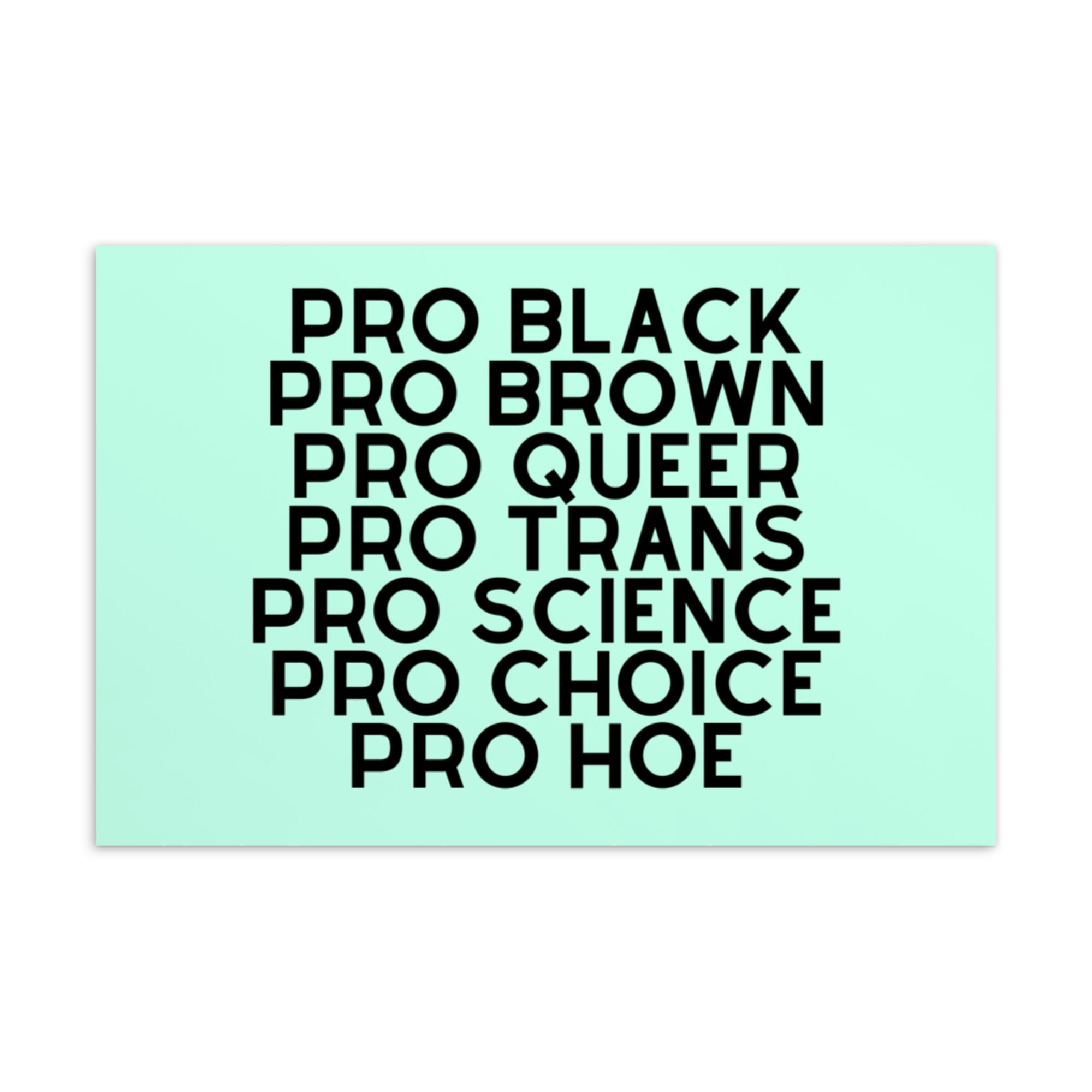 Pro Hoe (Black Text) Postcard