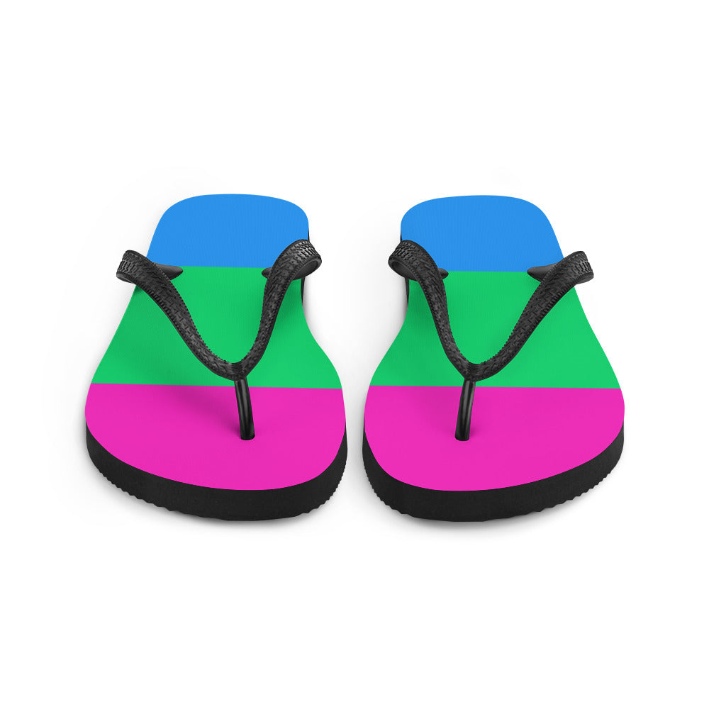 Pansexual Pride Flip-Flops