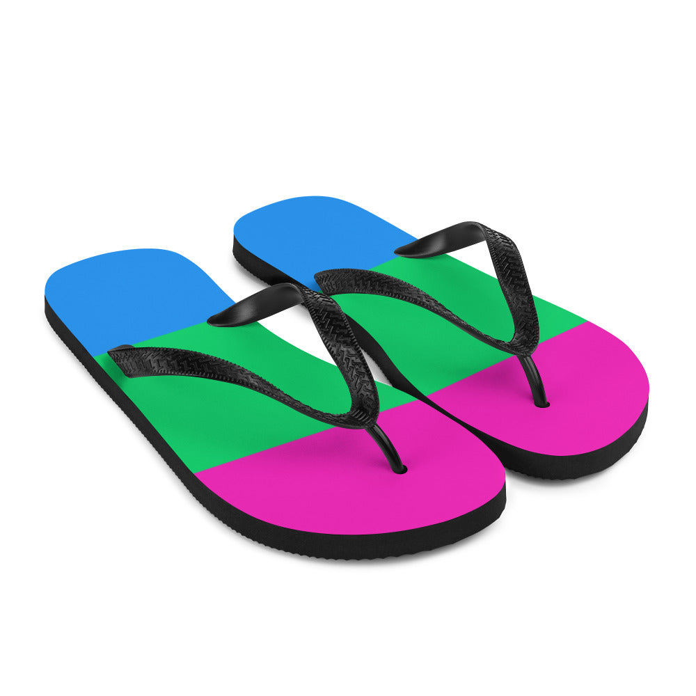Pansexual Pride Flip-Flops