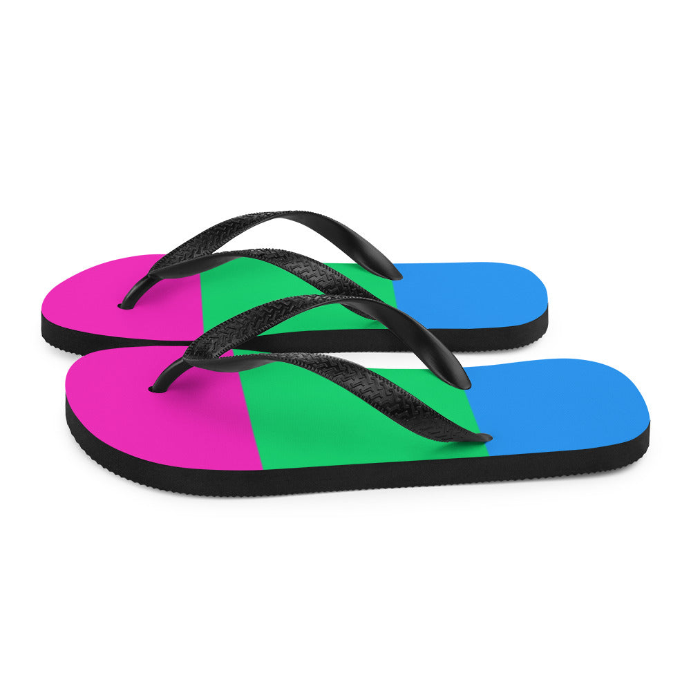 Pansexual Pride Flip-Flops