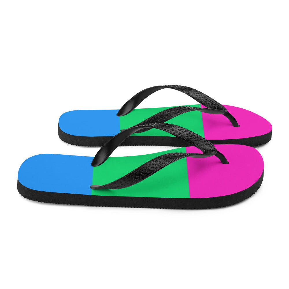 Pansexual Pride Flip-Flops