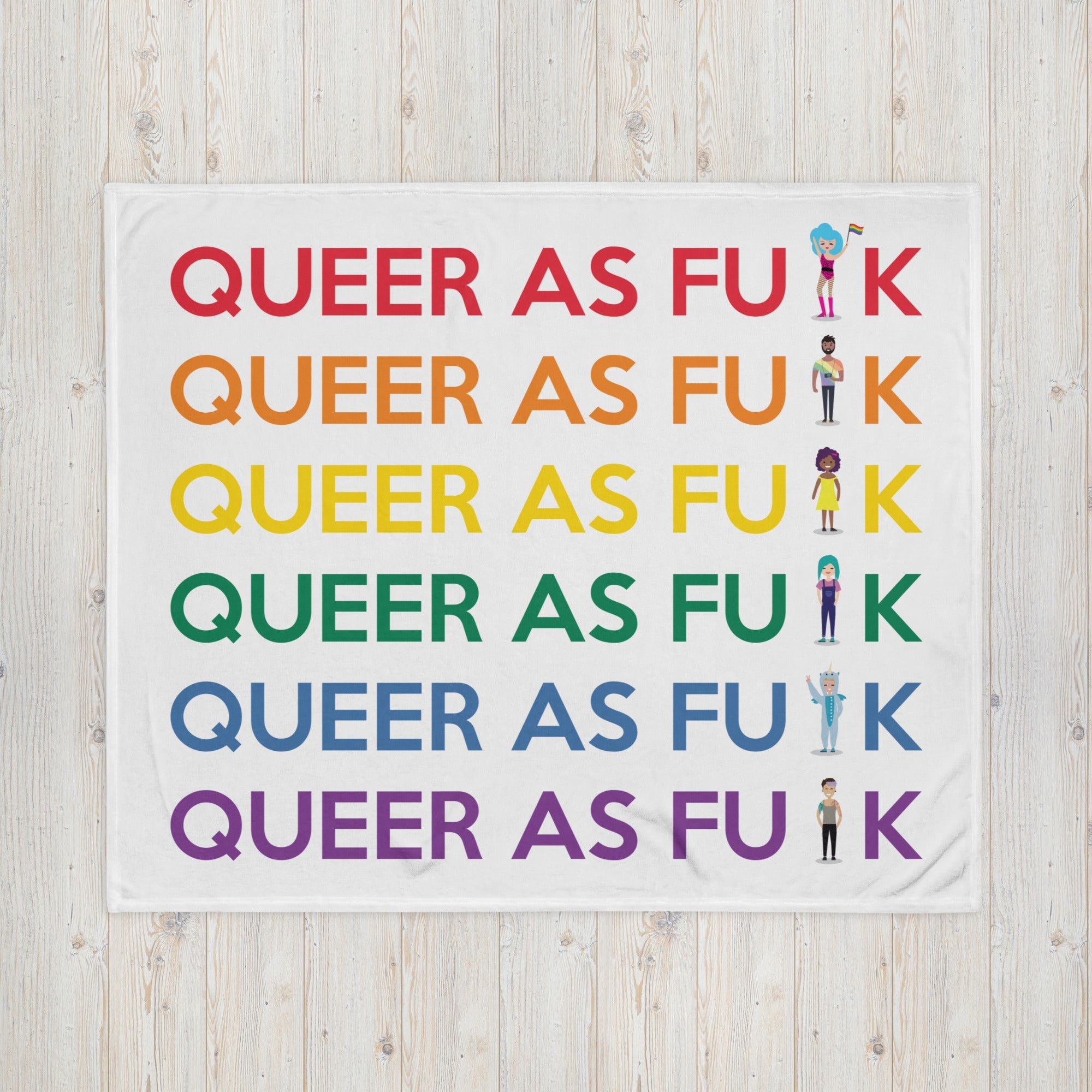 Queer As Fu#k Throw Blanket