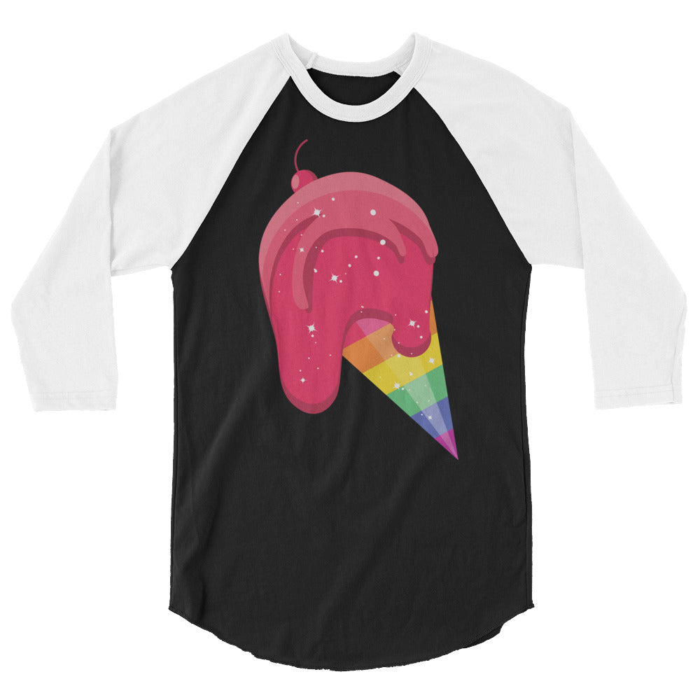 Gay Icecream 3/4 Sleeve Raglan Shirt