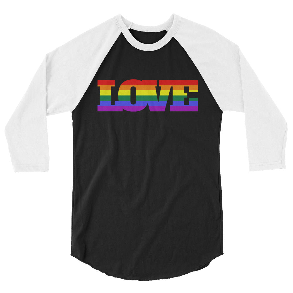 Gay Love 3/4 Sleeve Raglan Shirt