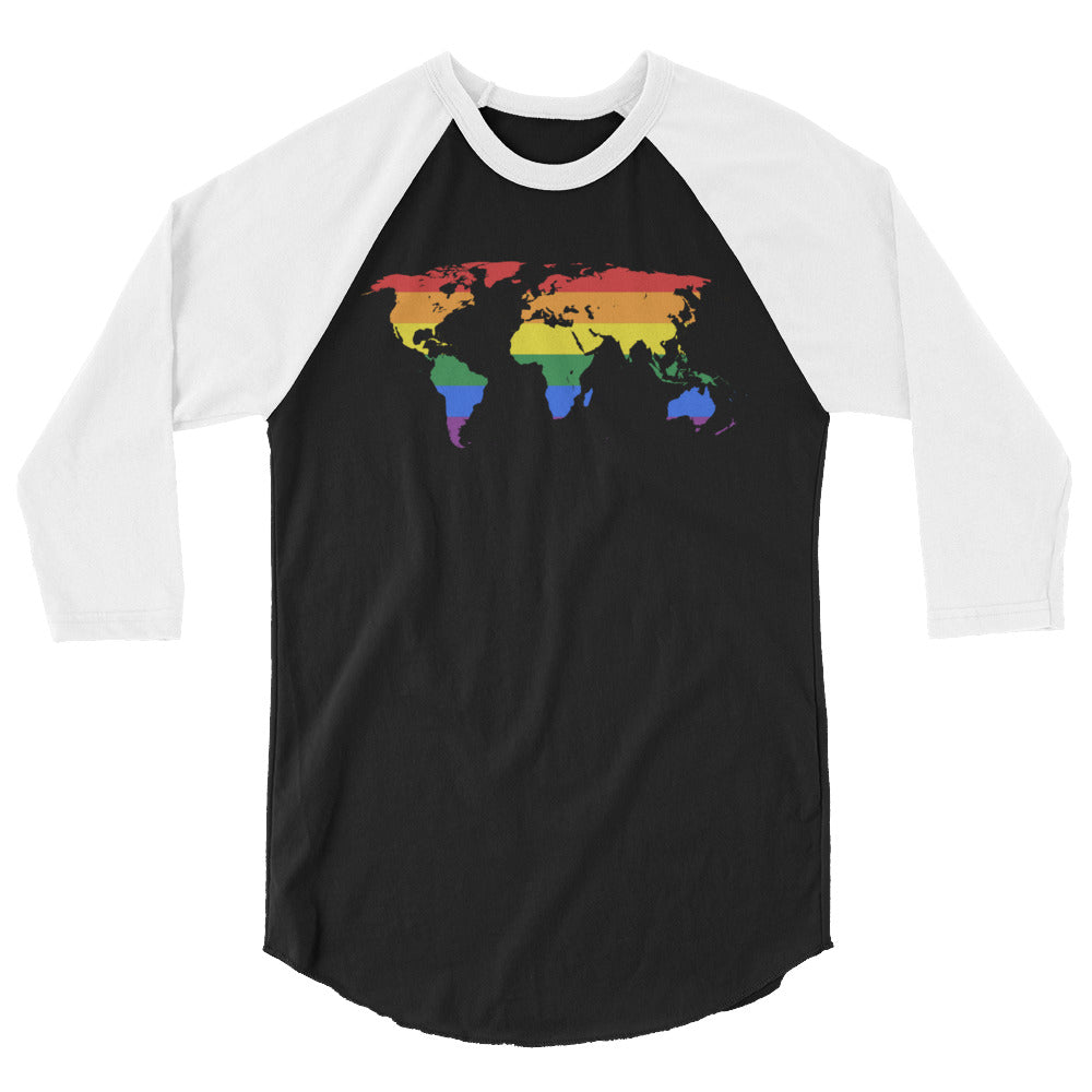 Gay Map 3/4 Sleeve Raglan Shirt