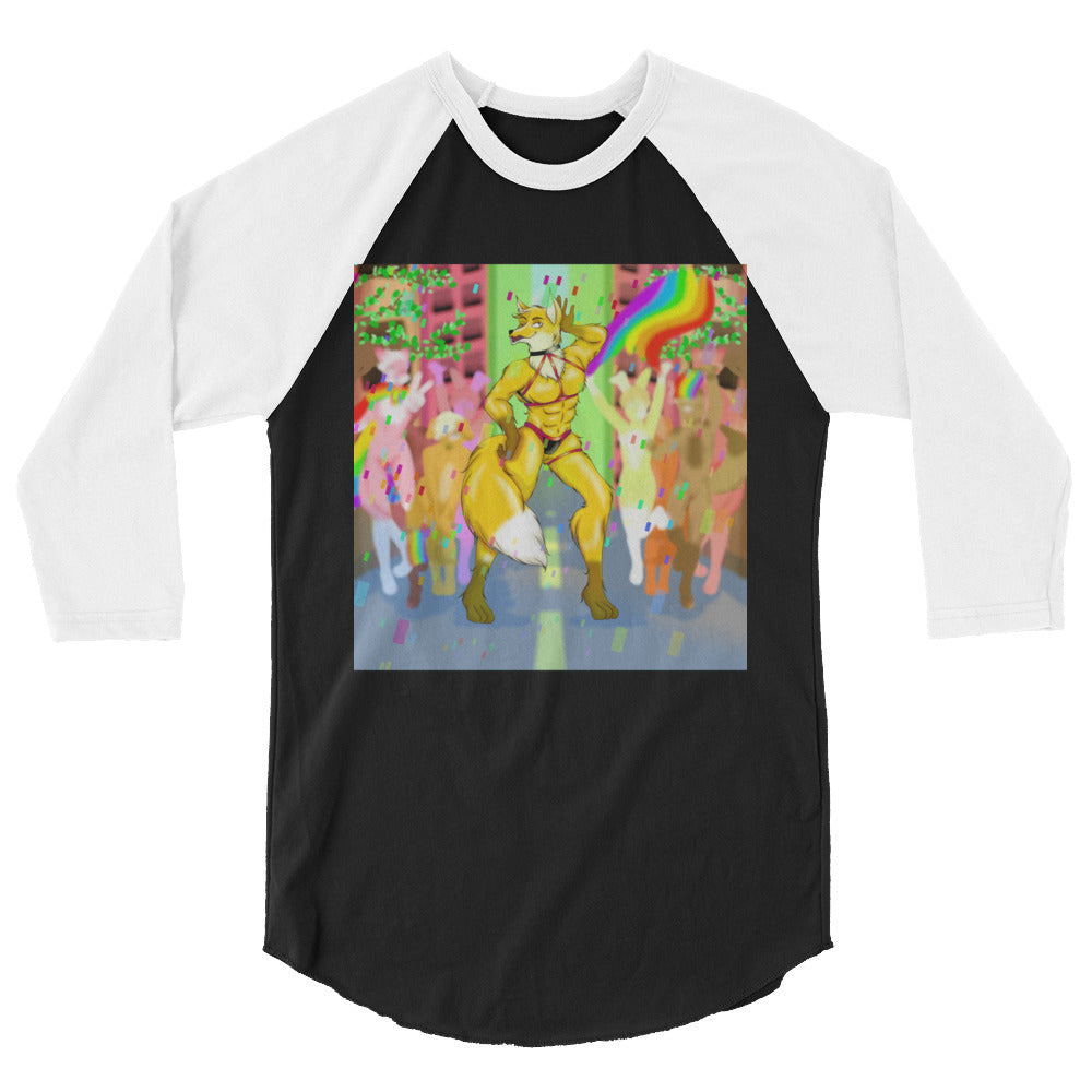 Gay Furry Pride 3/4 Sleeve Raglan Shirt