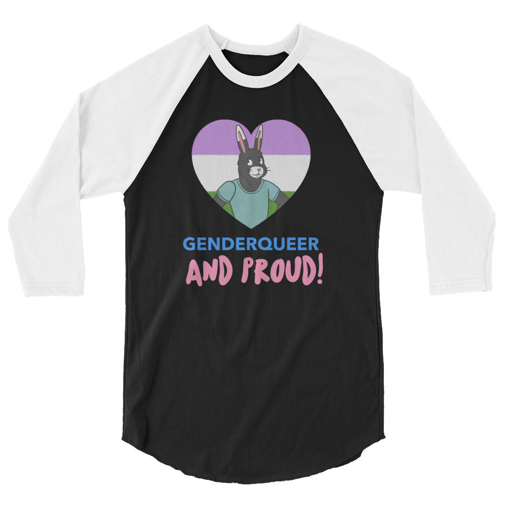 Genderqueer And Proud 3/4 Sleeve Raglan Shirt