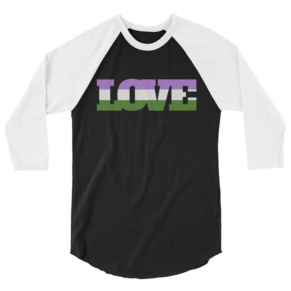 Genderqueer Love 3/4 Sleeve Raglan Shirt