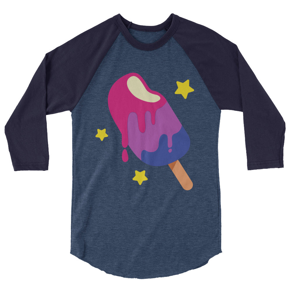 Bisexual Popsicle 3/4 Sleeve Raglan Shirt