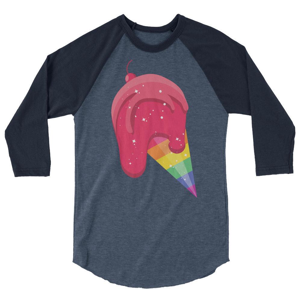Gay Icecream 3/4 Sleeve Raglan Shirt