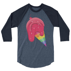 Gay Icecream 3/4 Sleeve Raglan Shirt