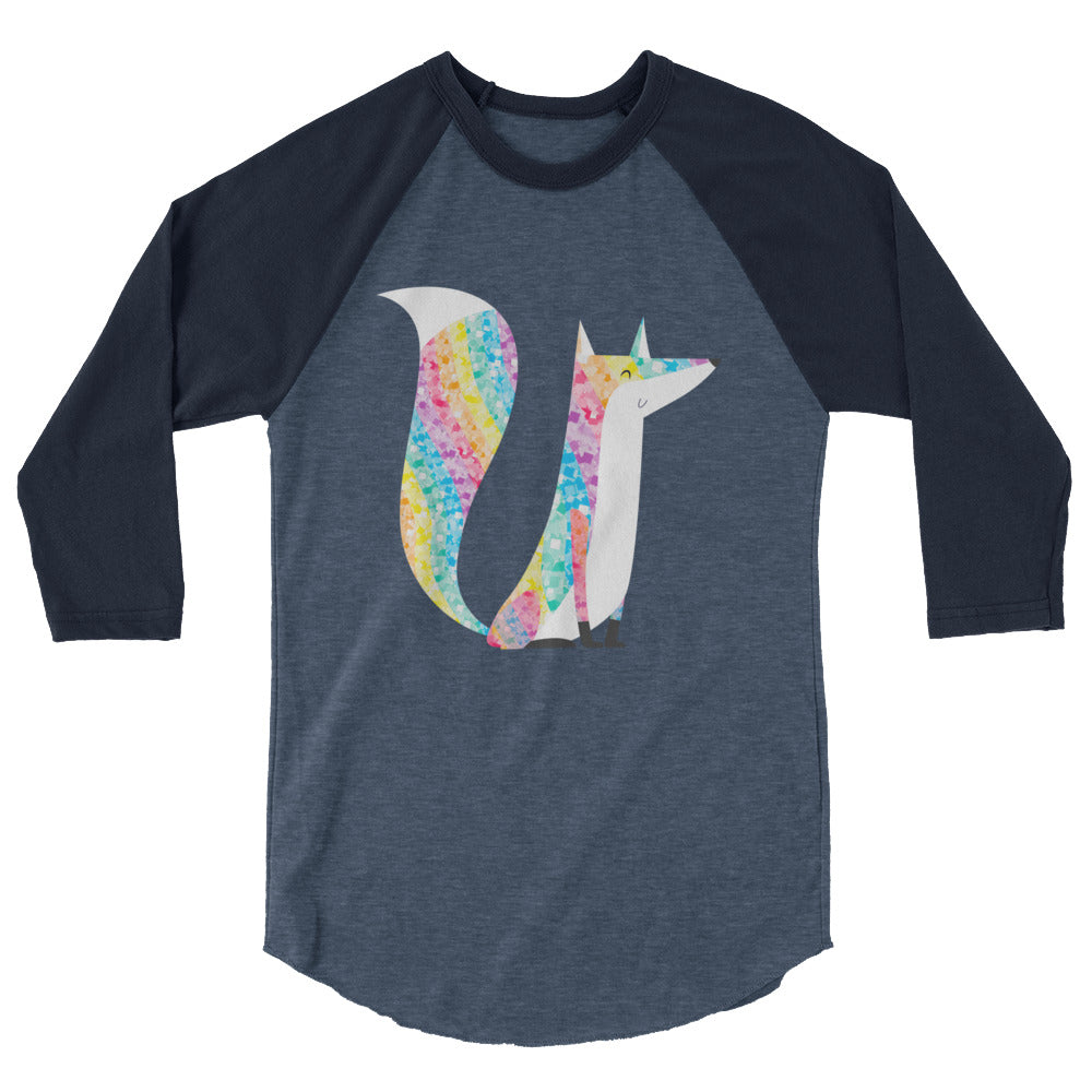 Glitter Fox 3/4 Sleeve Raglan Shirt