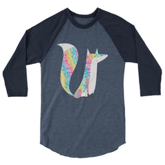 Glitter Fox 3/4 Sleeve Raglan Shirt