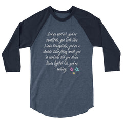 You Look Like Linda Evangelista 3/4 Sleeve Raglan Shirt