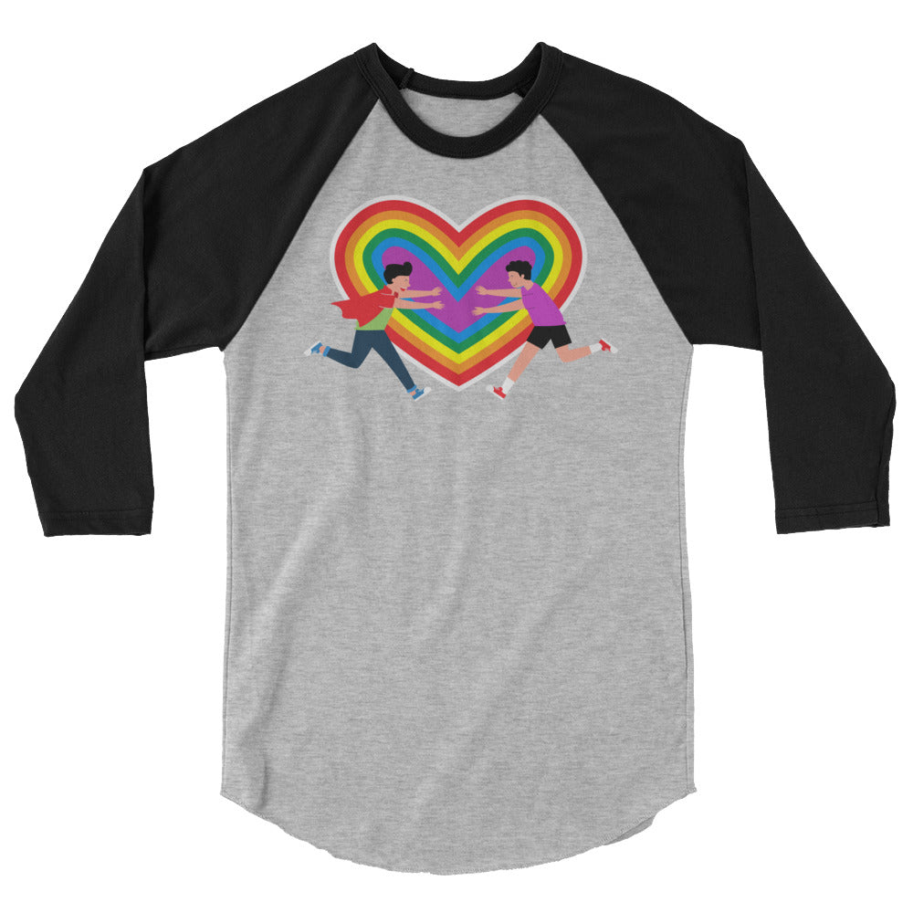 Gay Couple 3/4 Sleeve Raglan Shirt