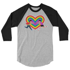 Gay Couple 3/4 Sleeve Raglan Shirt