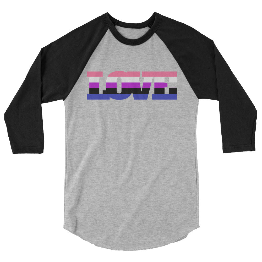 Genderfluid Love 3/4 Sleeve Raglan Shirt