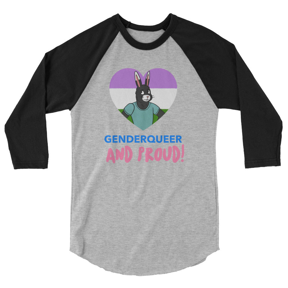 Genderqueer And Proud 3/4 Sleeve Raglan Shirt