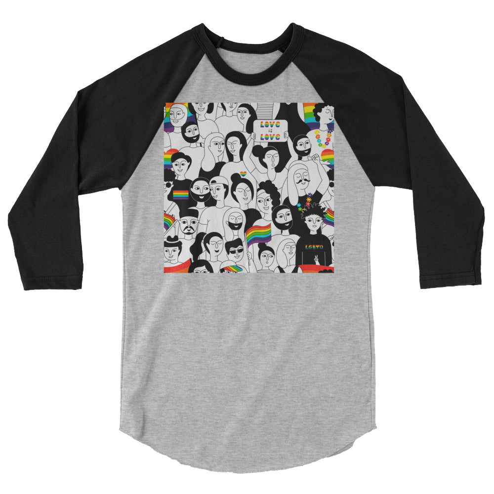 LGBT Pride 3/4 Sleeve Raglan Shirt