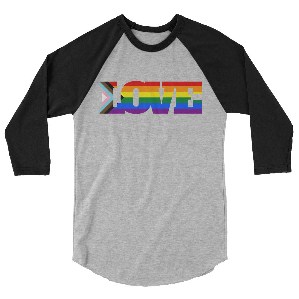 Progress LGBT Love 3/4 Sleeve Raglan Shirt