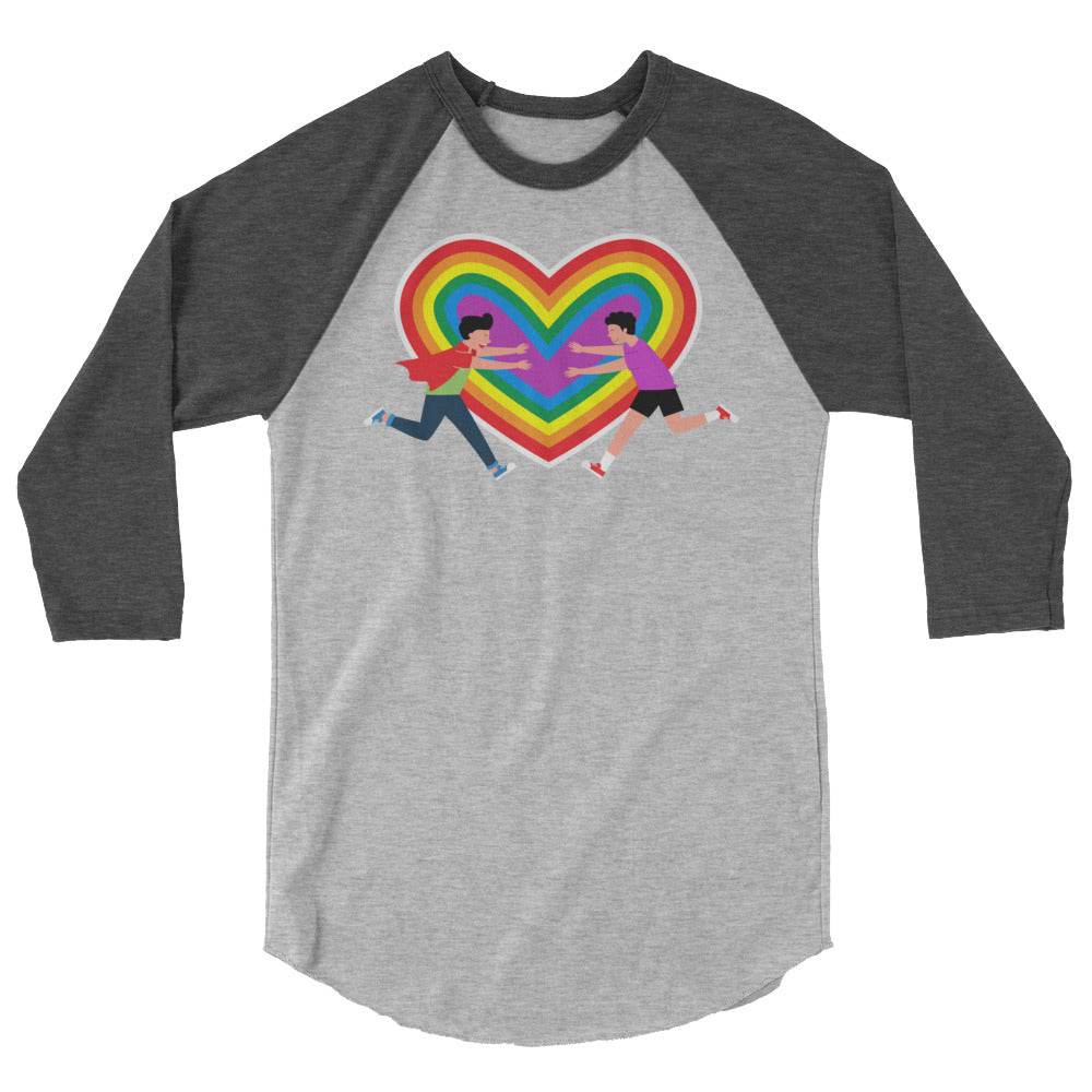 Gay Couple 3/4 Sleeve Raglan Shirt