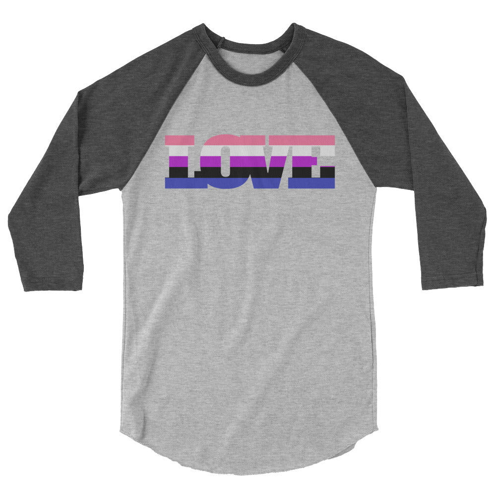 Genderfluid Love 3/4 Sleeve Raglan Shirt