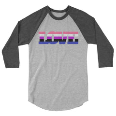 Genderfluid Love 3/4 Sleeve Raglan Shirt