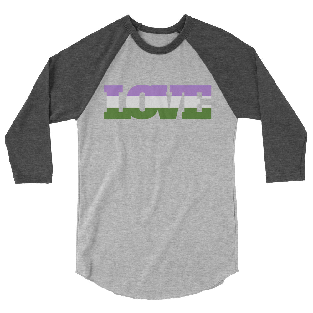 Genderqueer Love 3/4 Sleeve Raglan Shirt