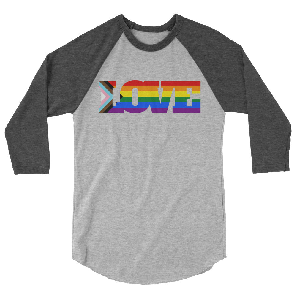 Progress LGBT Love 3/4 Sleeve Raglan Shirt