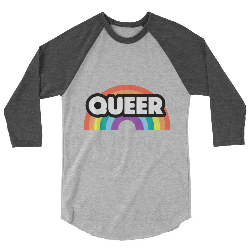 Queer Rainbow 3/4 Sleeve Raglan Shirt