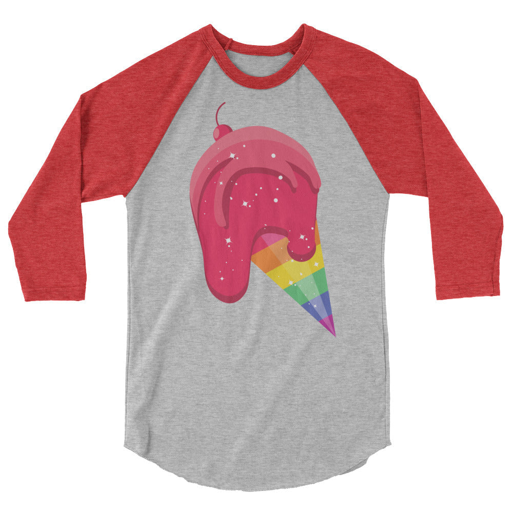 Gay Icecream 3/4 Sleeve Raglan Shirt