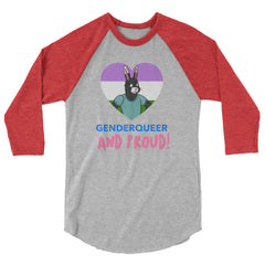 Genderqueer And Proud 3/4 Sleeve Raglan Shirt