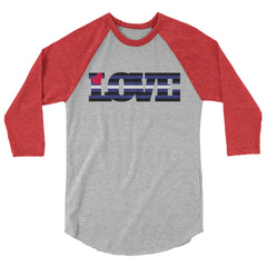 Leather Pride Love 3/4 Sleeve Raglan Shirt
