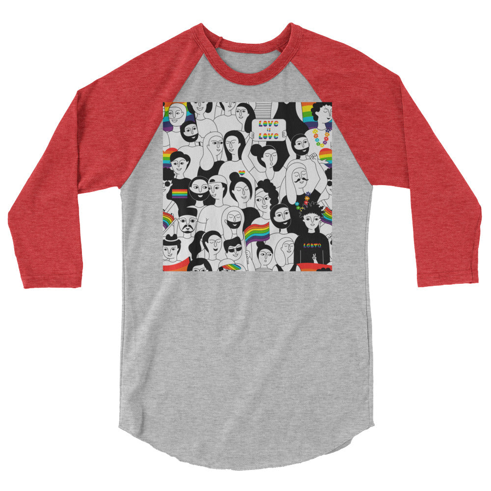 LGBT Pride 3/4 Sleeve Raglan Shirt