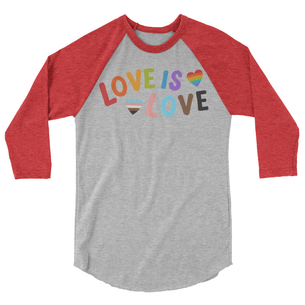 Love is Love LGBTQ 3/4 Sleeve Raglan Shirt
