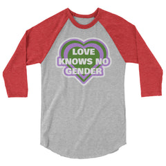 Love Knows No Gender Genderqueer 3/4 Sleeve Raglan Shirt