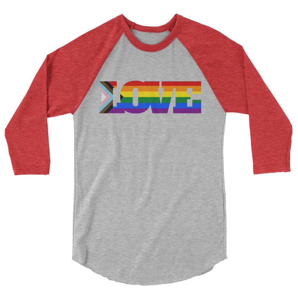 Progress LGBT Love 3/4 Sleeve Raglan Shirt