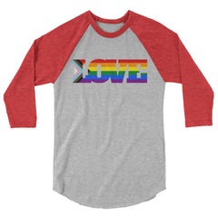 Progress LGBT Love 3/4 Sleeve Raglan Shirt