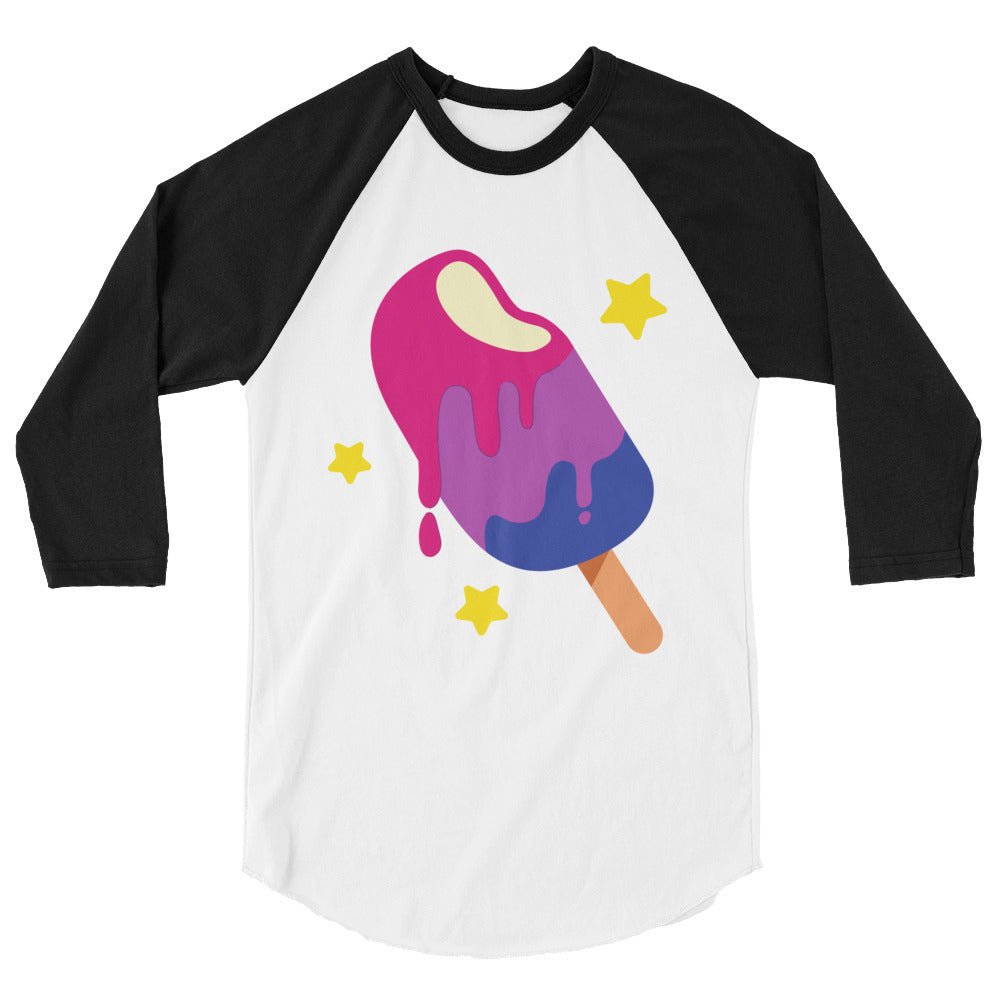 Bisexual Popsicle 3/4 Sleeve Raglan Shirt
