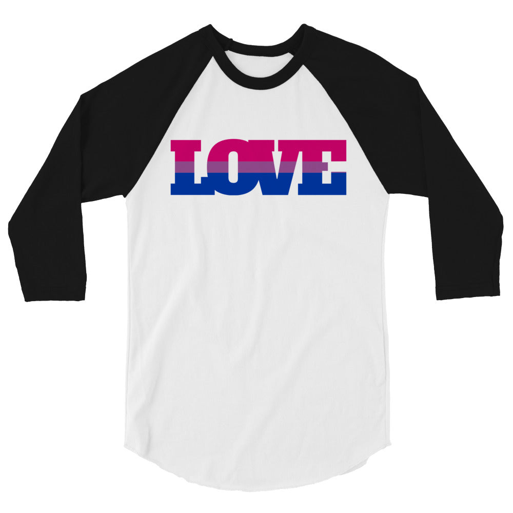 Bisexual Love 3/4 Sleeve Raglan Shirt