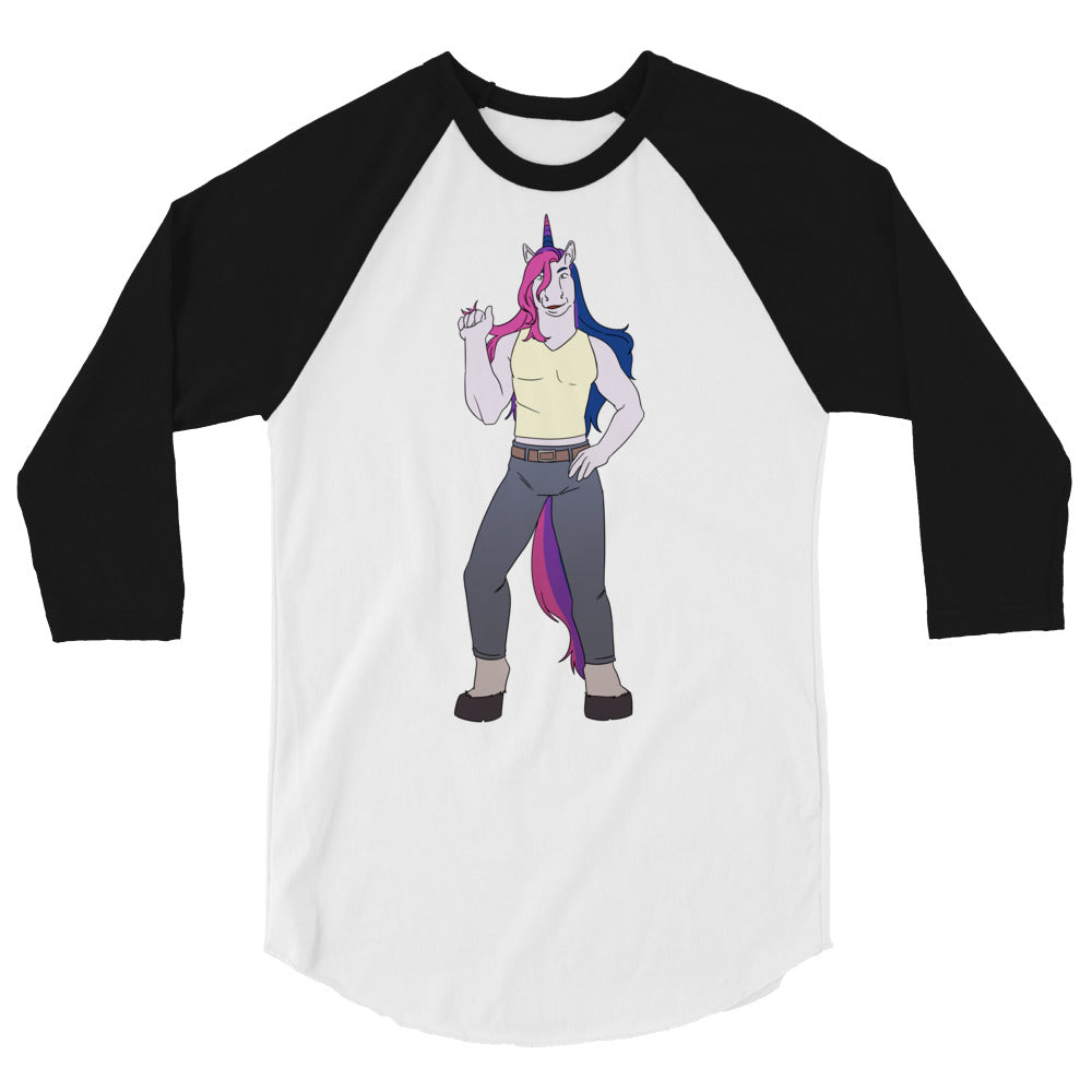 Bisexual Unicorn 3/4 Sleeve Raglan Shirt