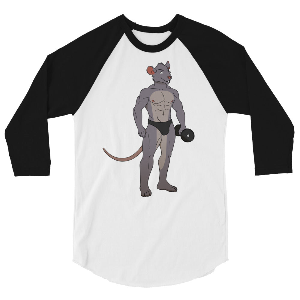 Gay Gym Rat 3/4 Sleeve Raglan Shirt