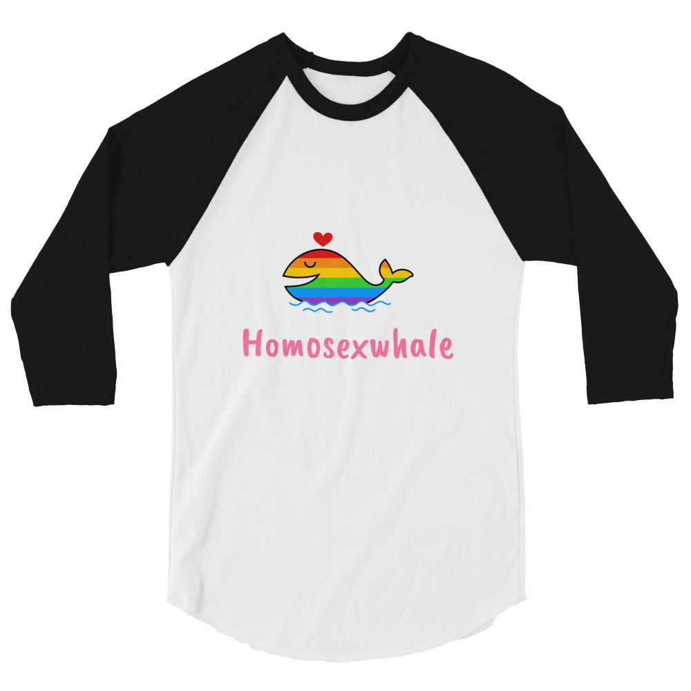 Homosexwhale 3/4 Sleeve Raglan Shirt